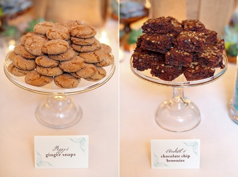 dessert buffet with ginger snaps and brownies