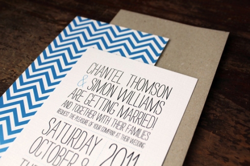 chevron wedding invitation