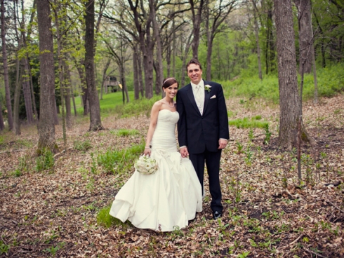 elegant bride groom trees woods