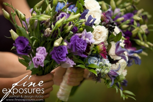 purple lisianthus wedding bouquet