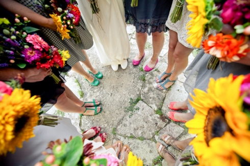 colorful bridesmaid shoes